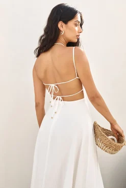Vacation Dresses|Brunch Dresses>Hello Molly Take Her Dancing Maxi Dress White