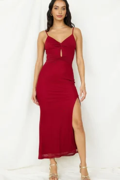 Spring Break Dresses|Date Night Dresses>Hello Molly Take Me To Dinner Maxi Dress Wine