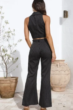 Pants>Hello Molly Talking Business Pants Black Stripe