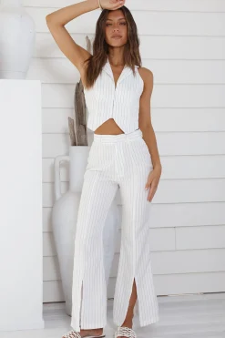 Pants>Hello Molly Talking Business Pants White Stripe