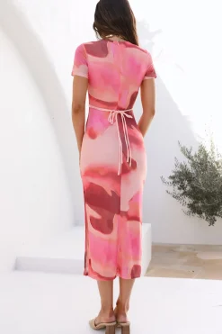 Vacation Dresses|Spring Break Dresses>Hello Molly Talking To Me Midi Dress Orange