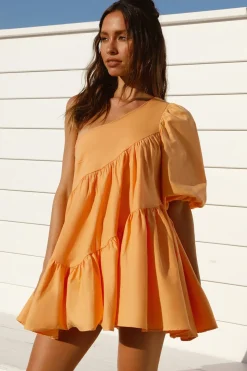Vacation Dresses|Spring Break Dresses>Hello Molly Tangerine Skies Mini Dress Orange
