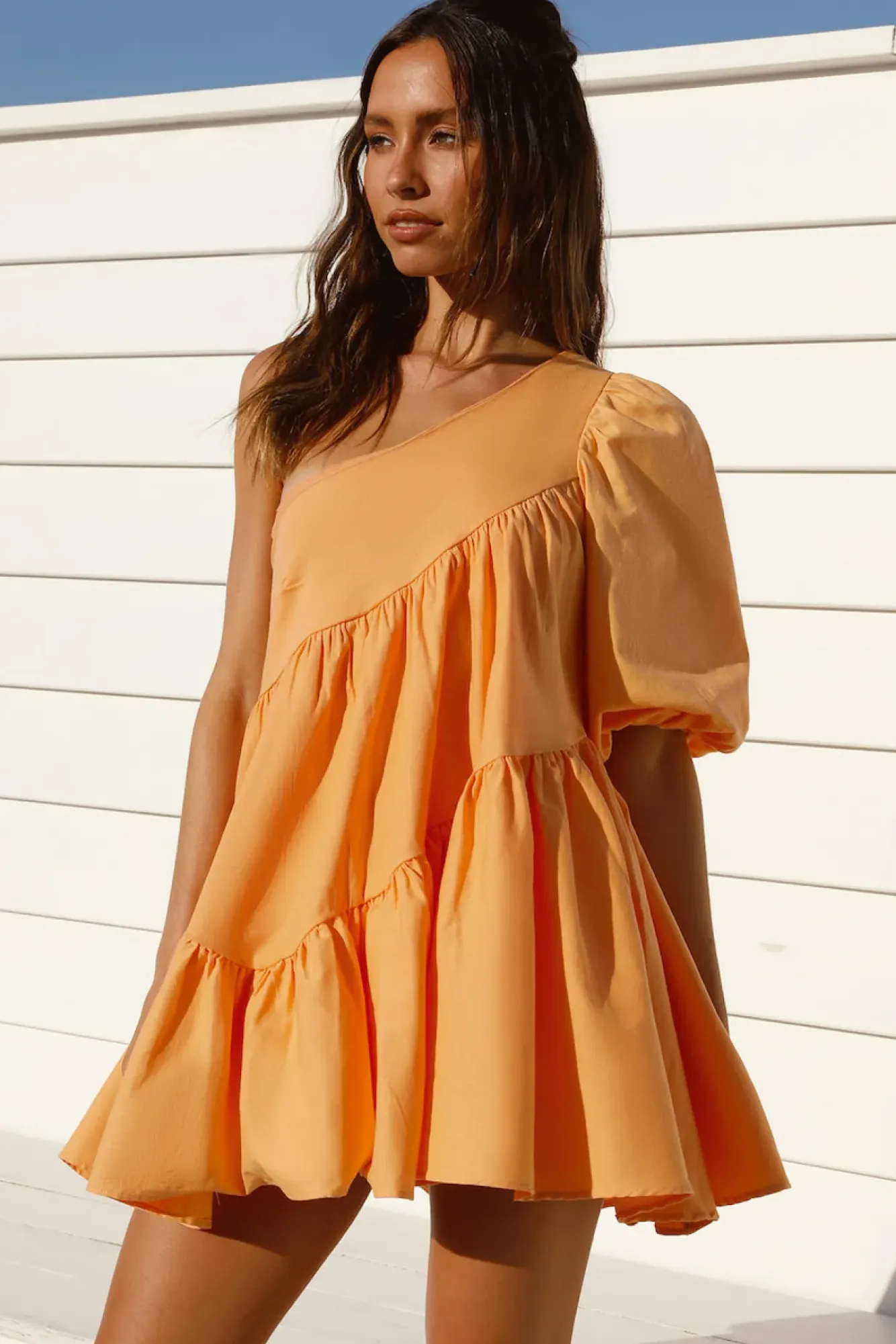 Vacation Dresses|Spring Break Dresses>Hello Molly Tangerine Skies Mini Dress Orange