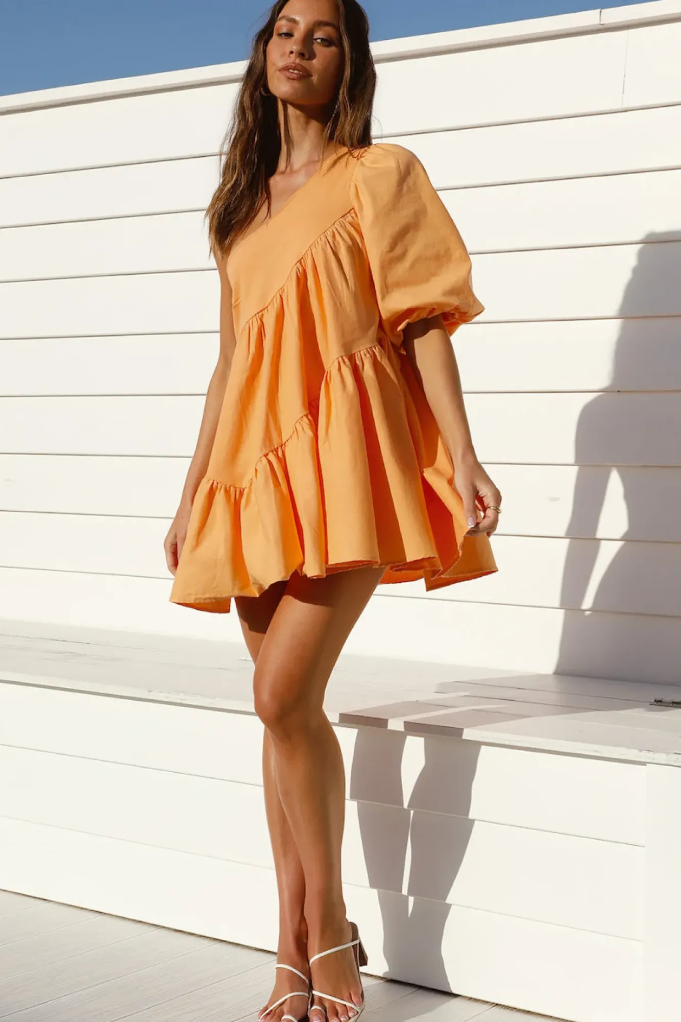 Vacation Dresses|Spring Break Dresses>Hello Molly Tangerine Skies Mini Dress Orange