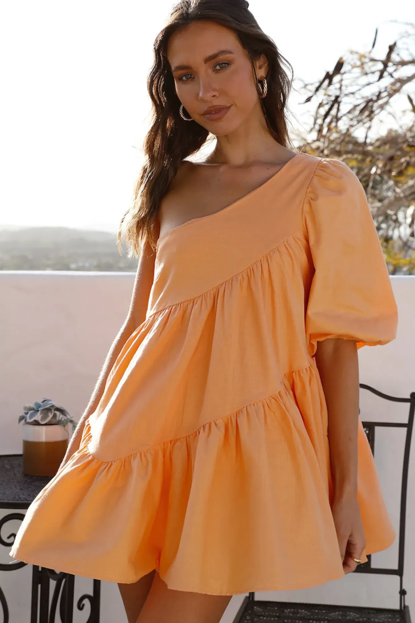Vacation Dresses|Spring Break Dresses>Hello Molly Tangerine Skies Mini Dress Orange