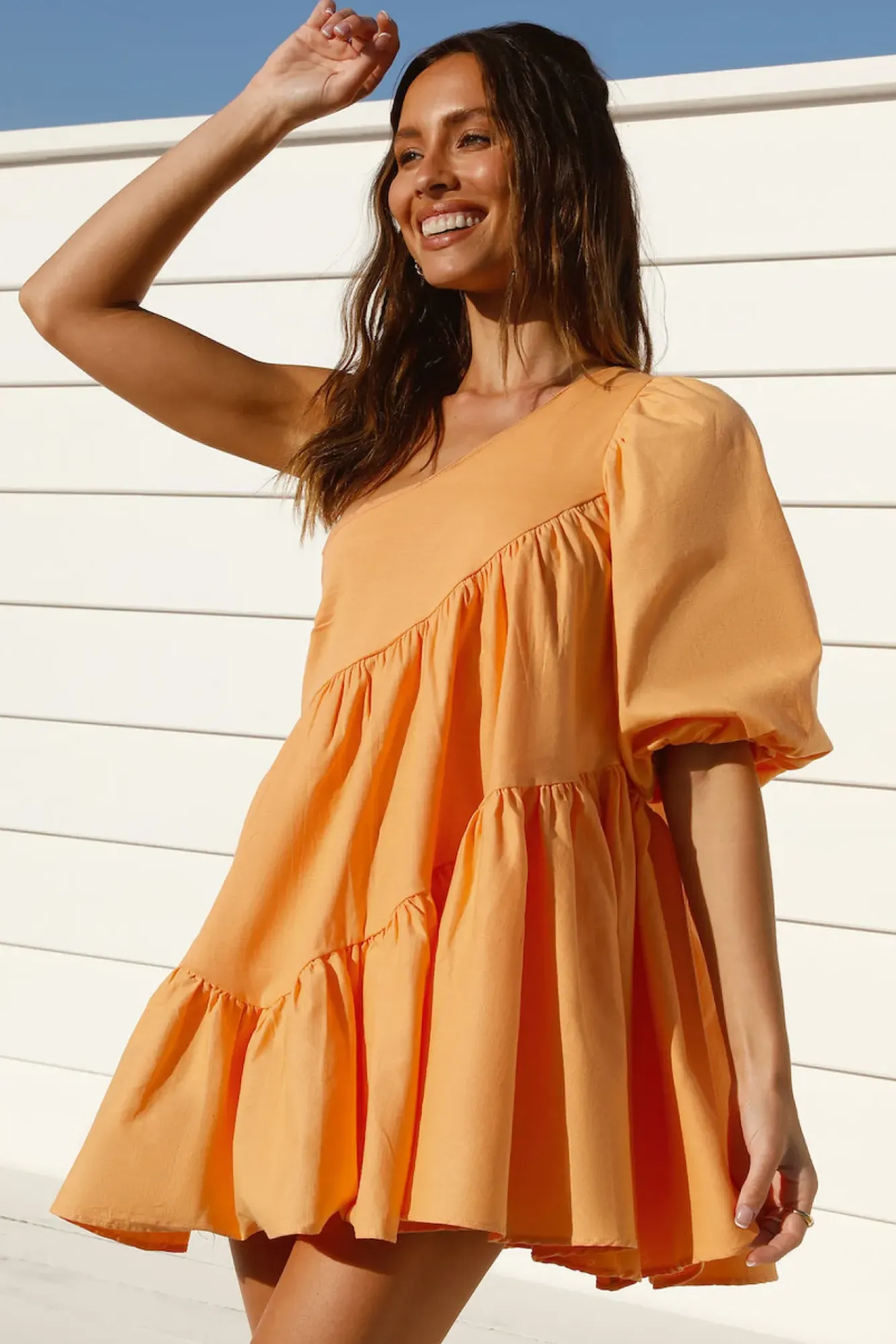 Vacation Dresses|Spring Break Dresses>Hello Molly Tangerine Skies Mini Dress Orange