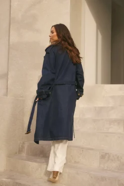 Coats>Hello Molly Taylah Trench Coat Denim