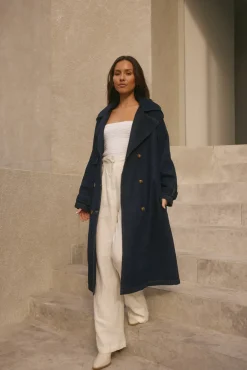 Coats>Hello Molly Taylah Trench Coat Denim