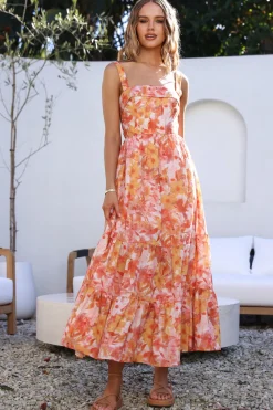 Wedding Guest Dresses|Bump Friendly>Hello Molly Tell Me Everything Maxi Dress Orange