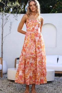Wedding Guest Dresses|Bump Friendly>Hello Molly Tell Me Everything Maxi Dress Orange