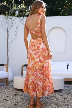 Wedding Guest Dresses|Bump Friendly>Hello Molly Tell Me Everything Maxi Dress Orange