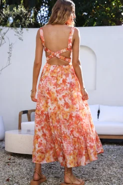 Wedding Guest Dresses|Bump Friendly>Hello Molly Tell Me Everything Maxi Dress Orange