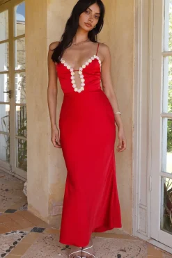 Date Night Dresses|Floral Dresses>Hello Molly Tell Me Something Maxi Dress Red