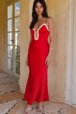 Date Night Dresses|Floral Dresses>Hello Molly Tell Me Something Maxi Dress Red