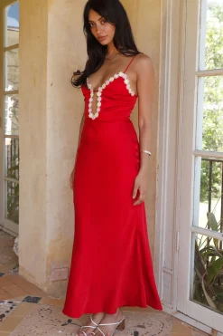 Date Night Dresses|Floral Dresses>Hello Molly Tell Me Something Maxi Dress Red