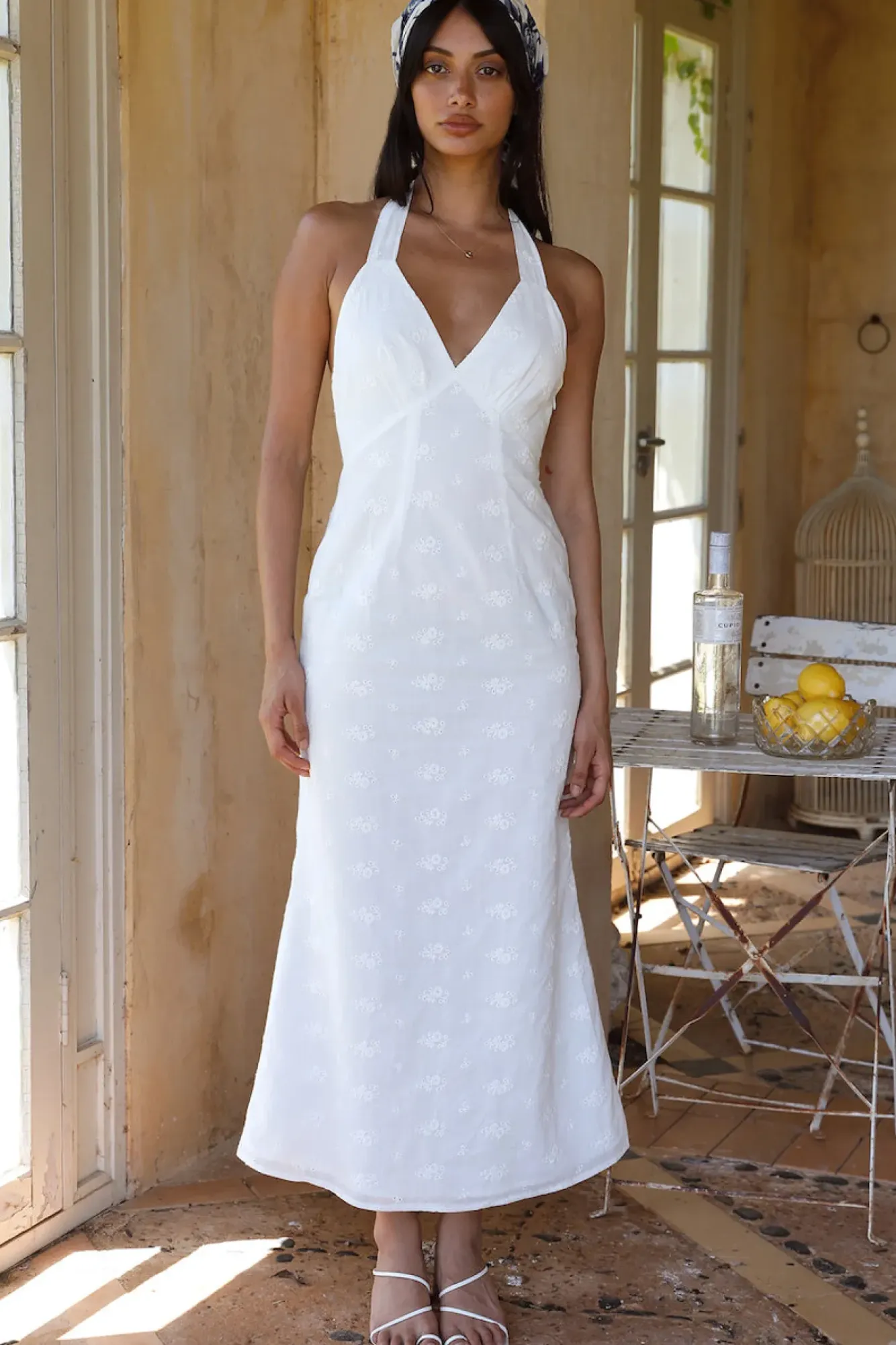 Vacation Dresses|Spring Break Dresses>Hello Molly Thalassa Halter Midi Dress White