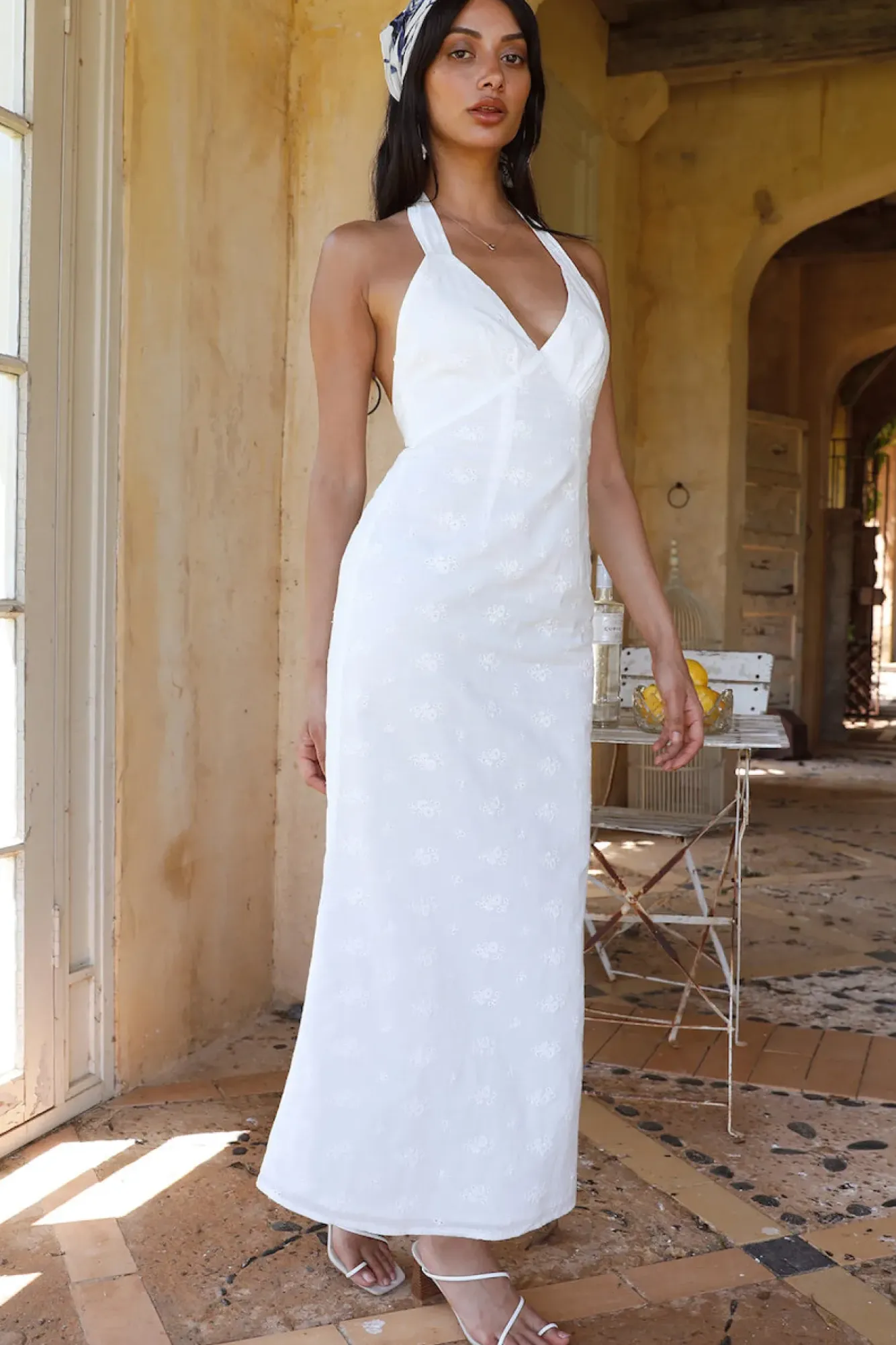 Vacation Dresses|Spring Break Dresses>Hello Molly Thalassa Halter Midi Dress White