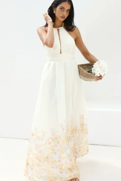 Wedding Guest Dresses|Formal Dresses>Hello Molly The Meadow’s Secret Halter Maxi Dress Yellow