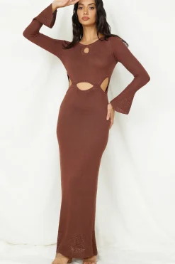 Vacation Dresses|Spring Break Dresses>Hello Molly The One That Got Away Maxi Dress Brown