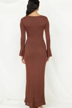 Vacation Dresses|Spring Break Dresses>Hello Molly The One That Got Away Maxi Dress Brown