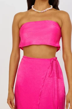 Strapless|Cropped>Hello Molly The Right Place Crop Top Pink