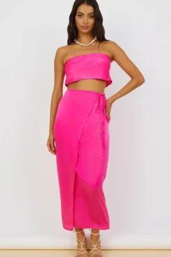 Skirts|Skirt And Top Sets>Hello Molly The Right Place Maxi Skirt Pink