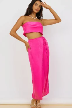 Skirts|Skirt And Top Sets>Hello Molly The Right Place Maxi Skirt Pink