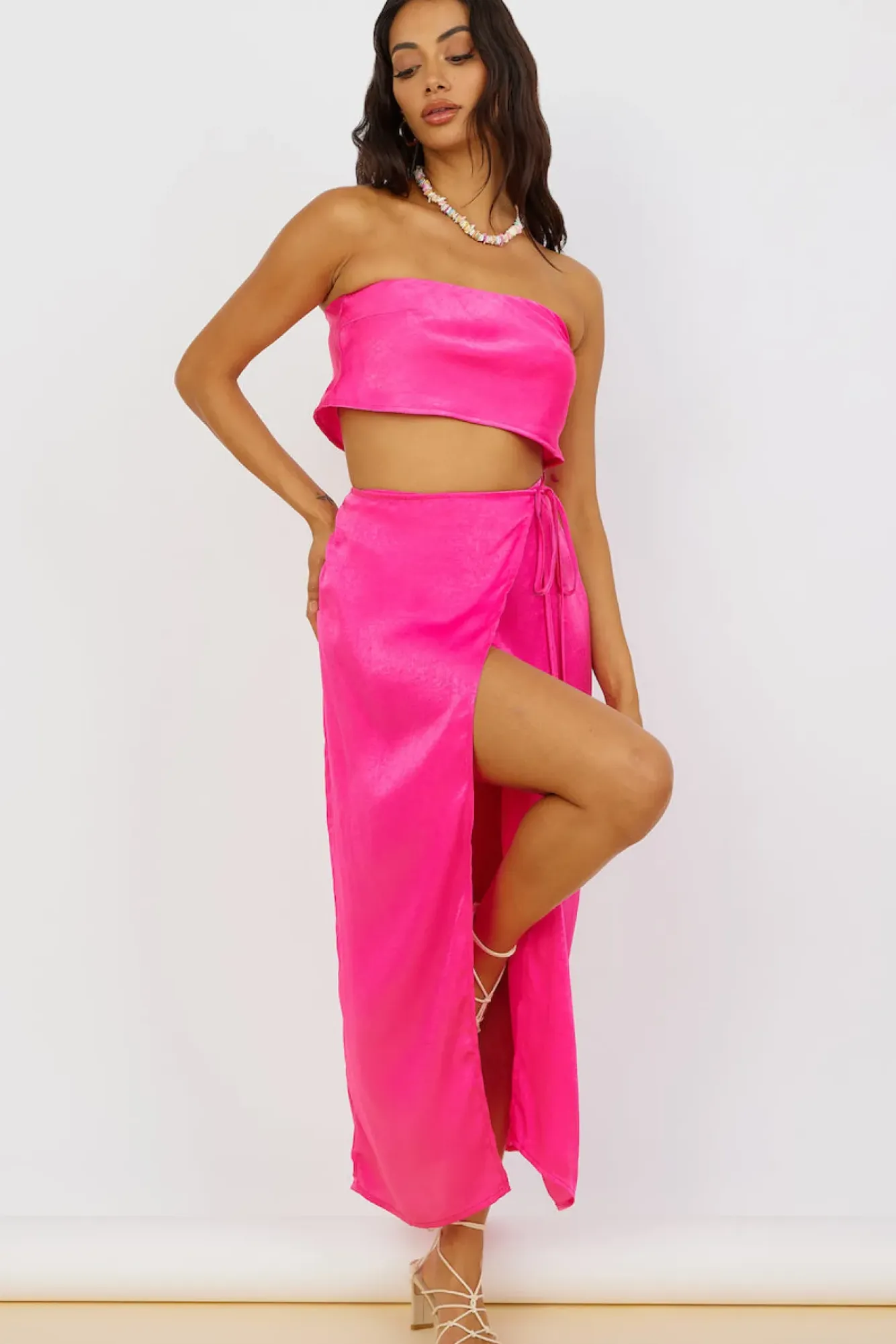 Skirts|Skirt And Top Sets>Hello Molly The Right Place Maxi Skirt Pink