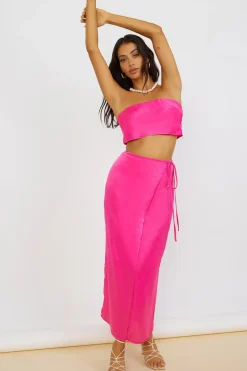 Skirts|Skirt And Top Sets>Hello Molly The Right Place Maxi Skirt Pink