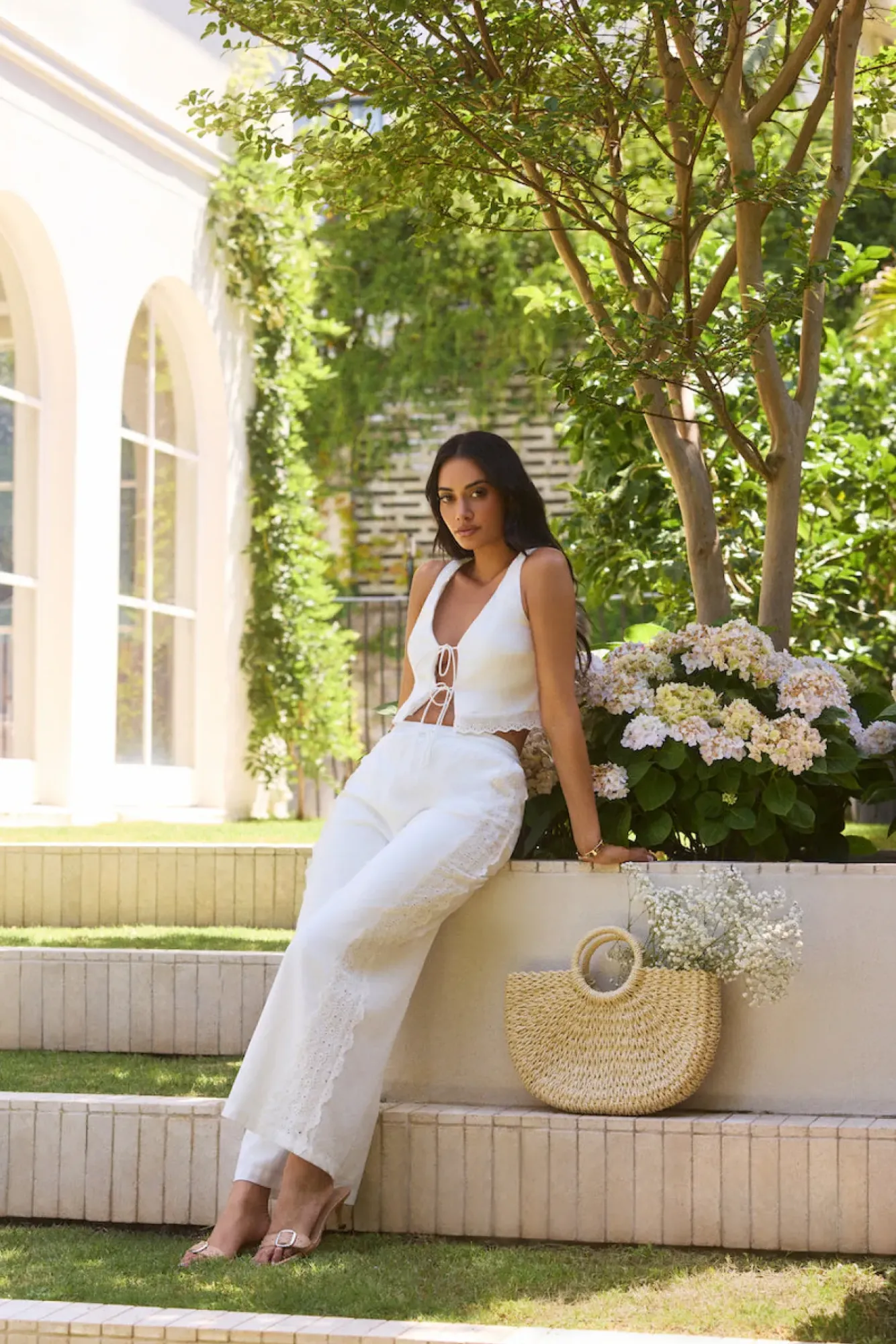 Two-Piece Pants Set>Hello Molly The Sweet Escape Set White