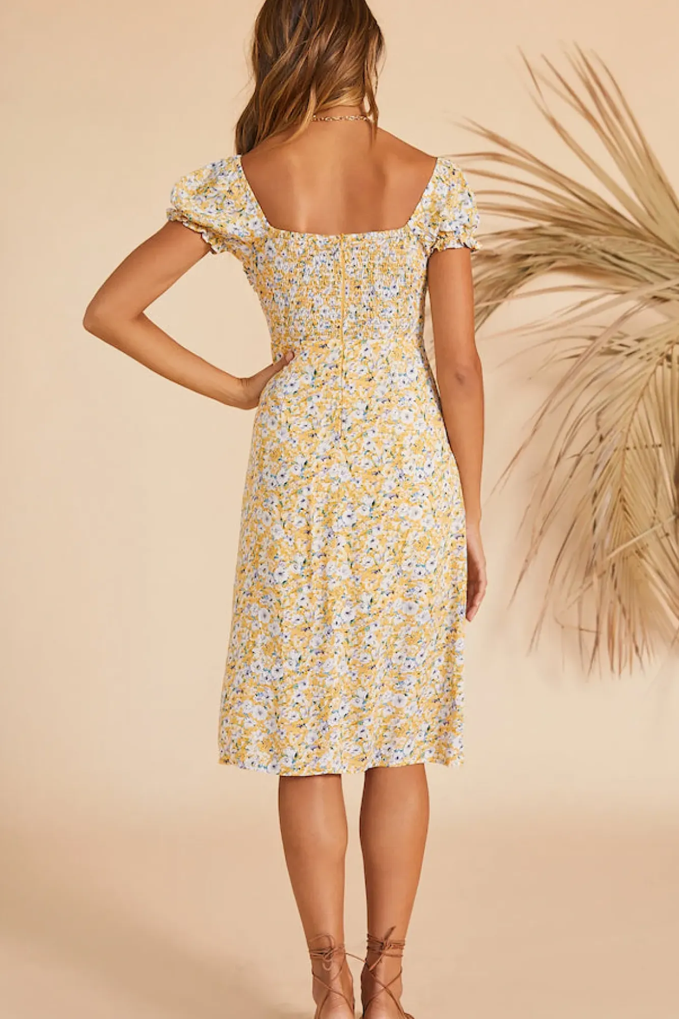 Spring Break Dresses|Summer Dresses>Hello Molly Thinking Of The Past Midi Dress Yellow