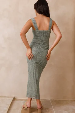 Cocktail Dresses|Date Night Dresses>Hello Molly Think Of Me Mesh Maxi Dress Green