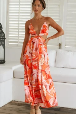 Vacation Dresses|Spring Break Dresses>Hello Molly Through The Gardens Maxi Dress Red