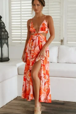 Vacation Dresses|Spring Break Dresses>Hello Molly Through The Gardens Maxi Dress Red
