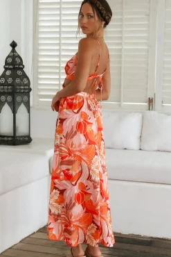 Vacation Dresses|Spring Break Dresses>Hello Molly Through The Gardens Maxi Dress Red