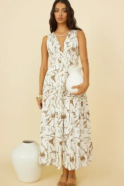 Vacation Dresses|Brunch Dresses>Hello Molly Through the Trees Maxi Dress White