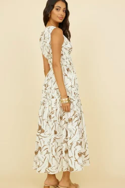 Vacation Dresses|Brunch Dresses>Hello Molly Through the Trees Maxi Dress White