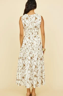Vacation Dresses|Brunch Dresses>Hello Molly Through the Trees Maxi Dress White
