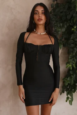 Spring Break Dresses|Date Night Dresses>Hello Molly Time Flies Dress Black