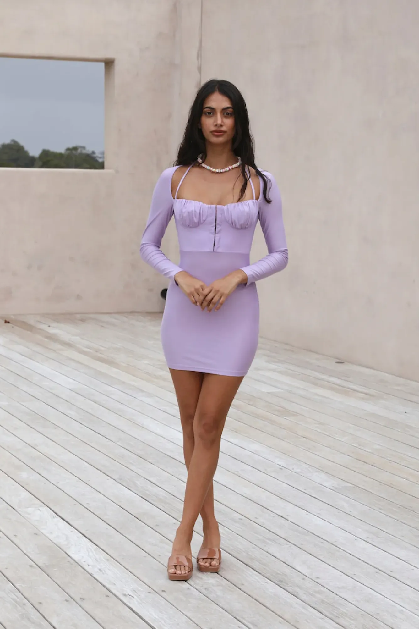 Spring Break Dresses|Date Night Dresses>Hello Molly Time Flies Dress Purple