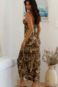 Date Night Dresses|Casual Dresses>Hello Molly Timeless Connections Midi Dress Brown