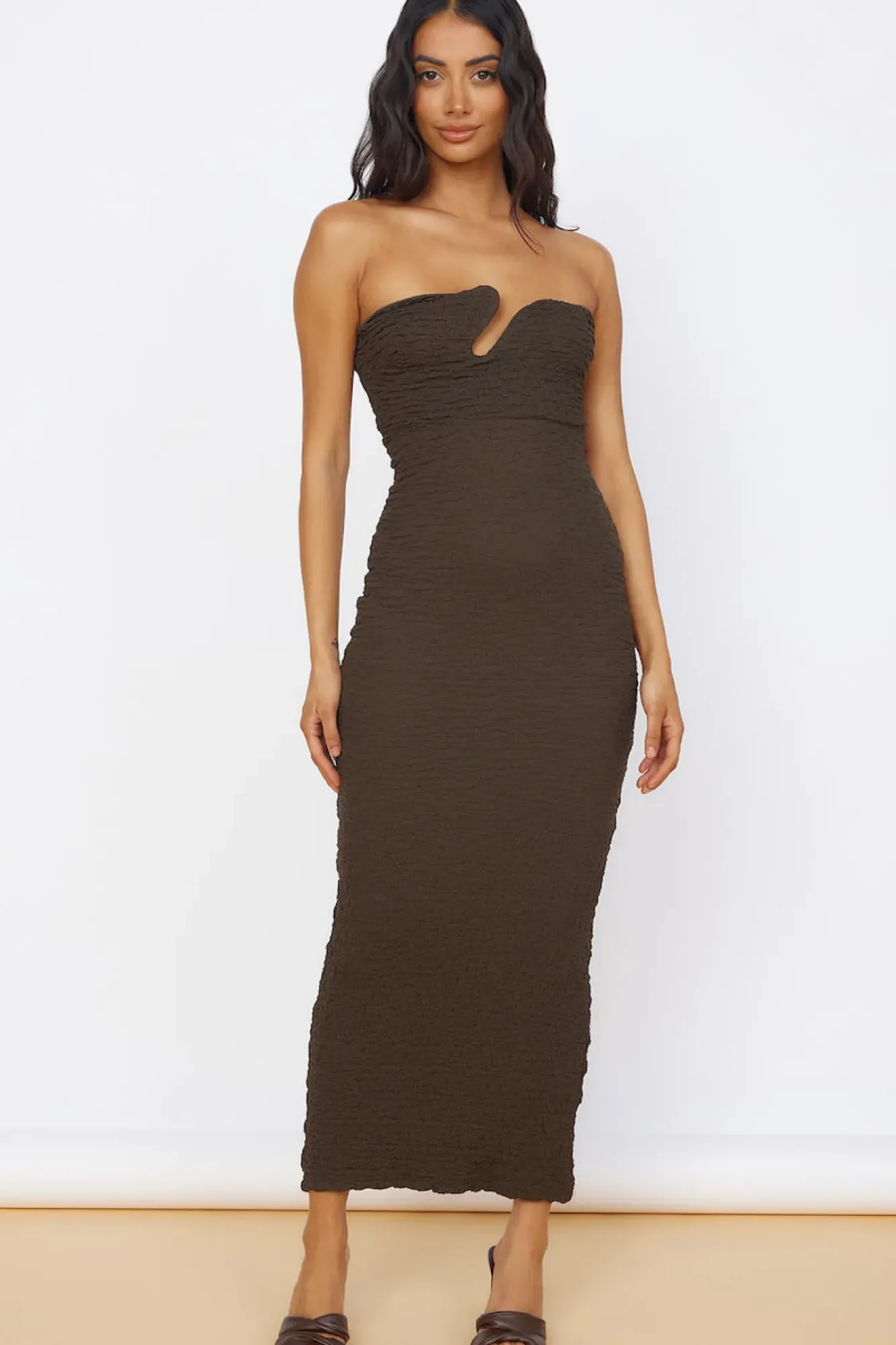 Bridesmaid Dresses|Date Night Dresses>Hello Molly Timeless Treasures Maxi Dress Brown