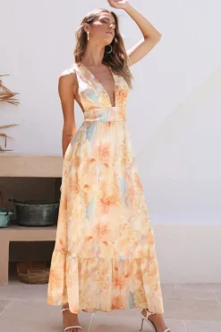 Wedding Guest Dresses|Bridesmaid Dresses>Hello Molly Time Passing Maxi Dress Yellow