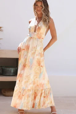 Wedding Guest Dresses|Bridesmaid Dresses>Hello Molly Time Passing Maxi Dress Yellow