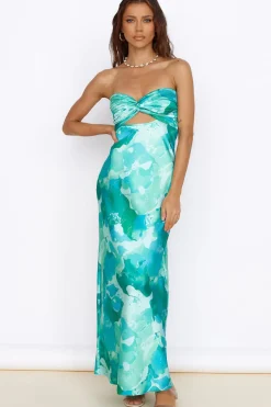 Cocktail Dresses|Floral Dresses>Hello Molly Time Stops Maxi Dress Green