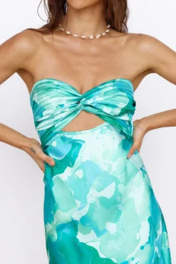 Cocktail Dresses|Floral Dresses>Hello Molly Time Stops Maxi Dress Green