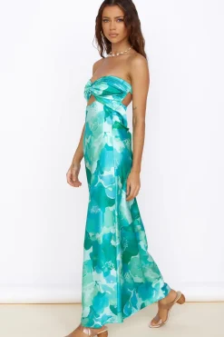 Cocktail Dresses|Floral Dresses>Hello Molly Time Stops Maxi Dress Green