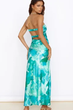 Cocktail Dresses|Floral Dresses>Hello Molly Time Stops Maxi Dress Green