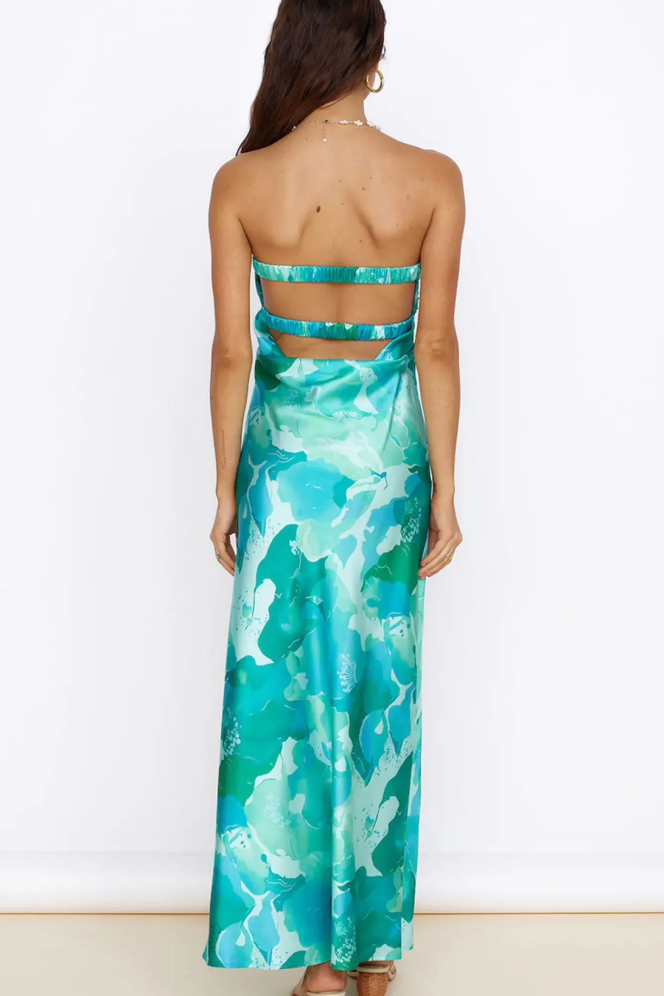 Cocktail Dresses|Floral Dresses>Hello Molly Time Stops Maxi Dress Green