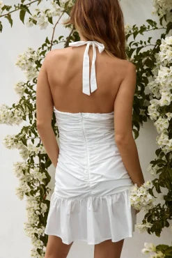 Date Night Dresses|Brunch Dresses>Hello Molly To Be Loved Halter Mini Dress White